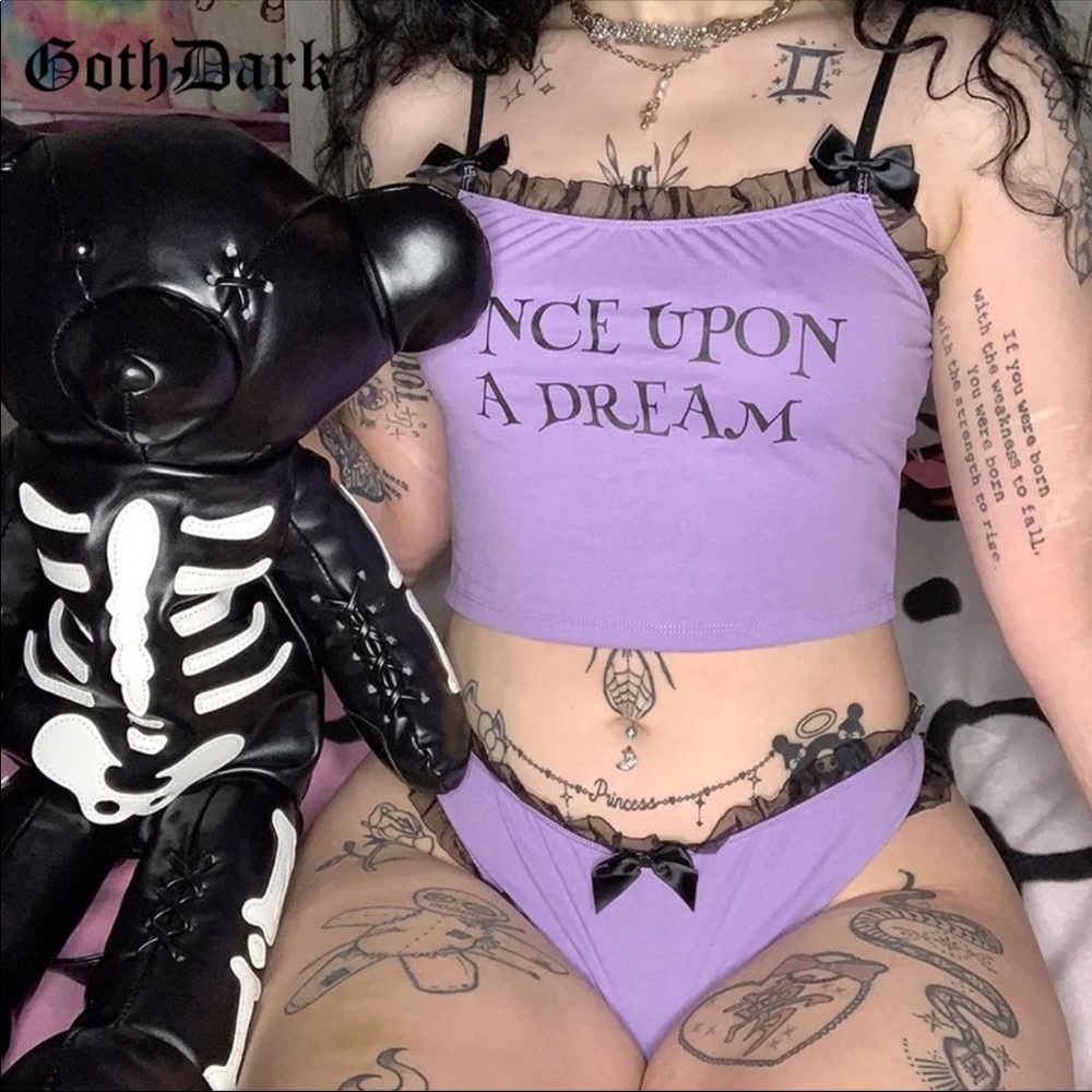 Once upon a dream pajama set bra and top